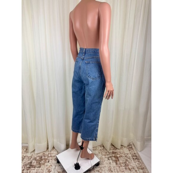 Vintage Newport News Jeanology High Rise Cropped Capri Denim Jeans Size 28 - Picture 5 of 9
